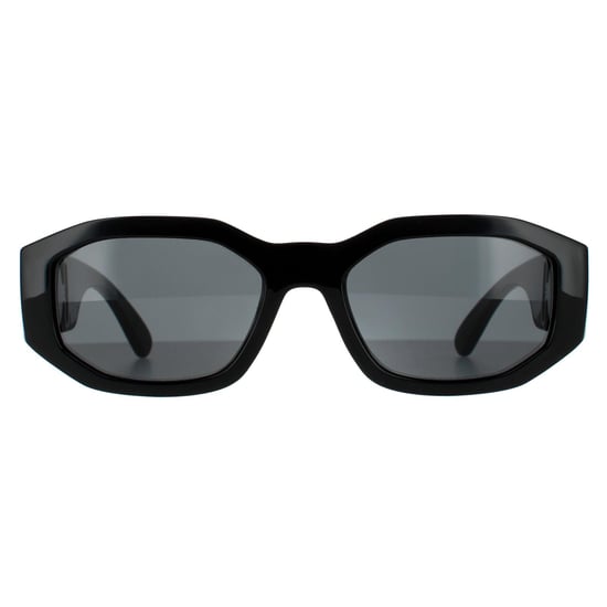 Versace Rechte Unisex Zwarte Donkergrijze Zonnebril - Image 1