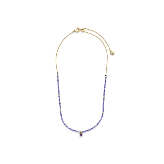 Luxenter athat necklace made of metal alloy and amethyst zirconia 18K gold plated finish - Image 3