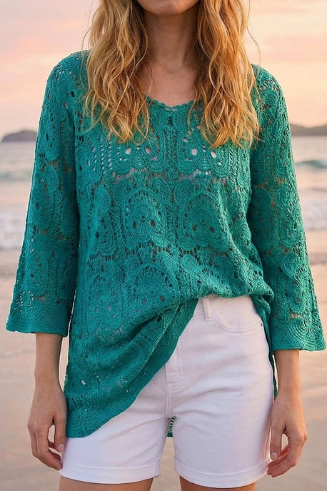 Cotton Crochet Tunic Top - Image 4