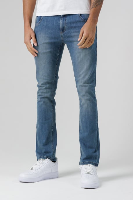 Blue Organic Cotton Blend Skinny Mid-Rise Denim Jeans - Image 1