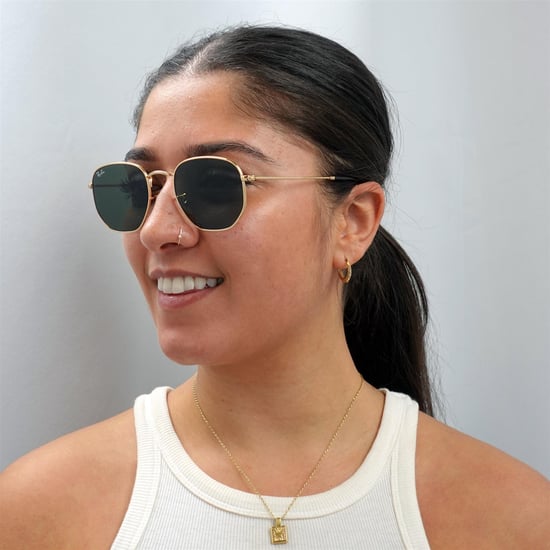 Ray-Ban Sunglasses Hexagonal 3548N 001 Gold Green G-15 - Image 6