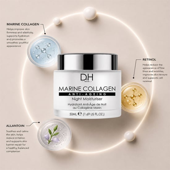 Dr H Marine Collagen Anti-Ageing Night Moisturiser 50ml for Fine Lines, Wrinkles, Loss of Firmness - Image 2