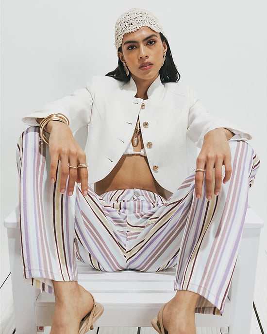 River Island Womens Jacket White Military Long Sleeve Button - Image 2