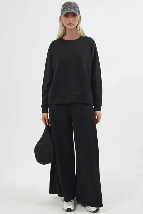 Avslappnad passform crewneck sweatshirt i modal - Image 6