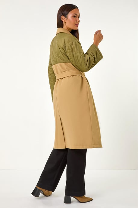 Contrast Quilted Collar Smart Coat - Image 3