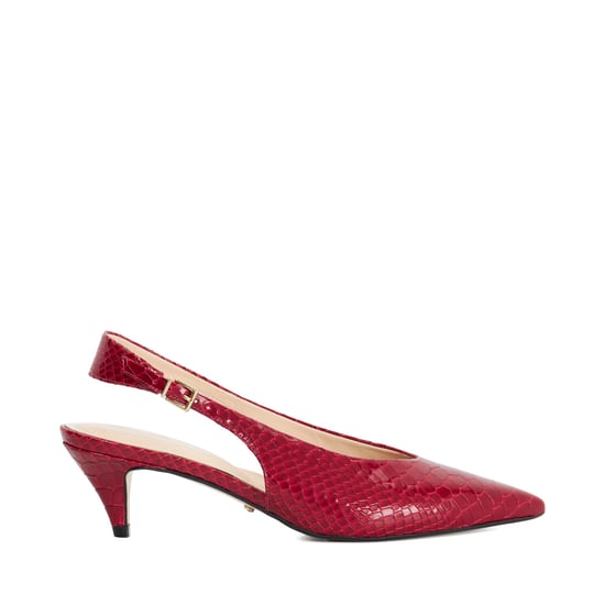 Dune Ladies Connect - Leather Flared Heel Court Shoes - Image 2
