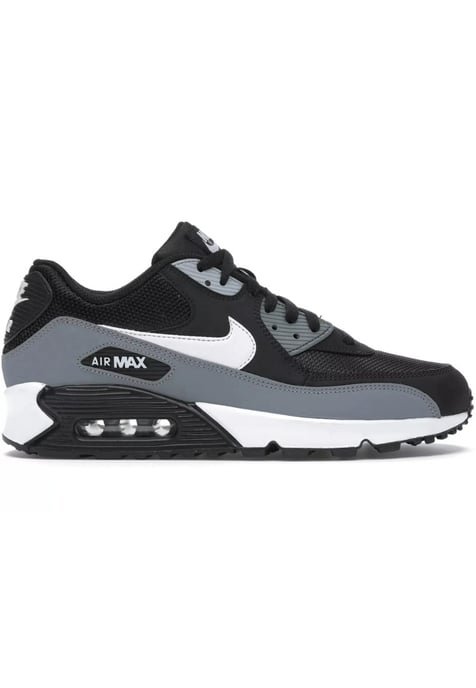 Men's Nike Air Max 90 Casual Shoes in Black/Cool Grey - Image 1