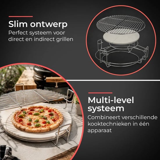 GrillX Multilevel systeem 18 inch inclusief 2 halve manen universeel - Image 6