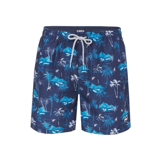 Happy Shorts Heren zwemshort tropisch eiland print donker - Image 1