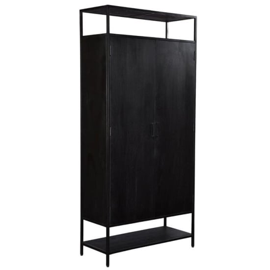 Livingfurn kabinetkast kala 2 deurs 100cm mangohout en gecoat staal - Image 1