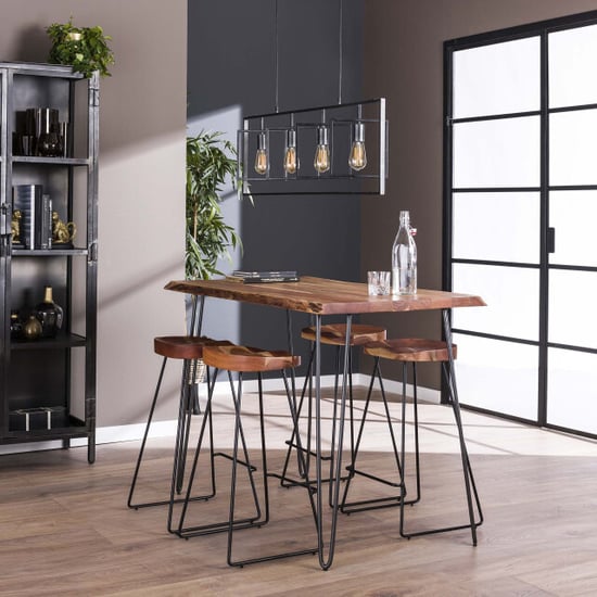 Hoyz Hoyz bartafel edge massief acaciahout industrieel 130x70x92 - Image 1