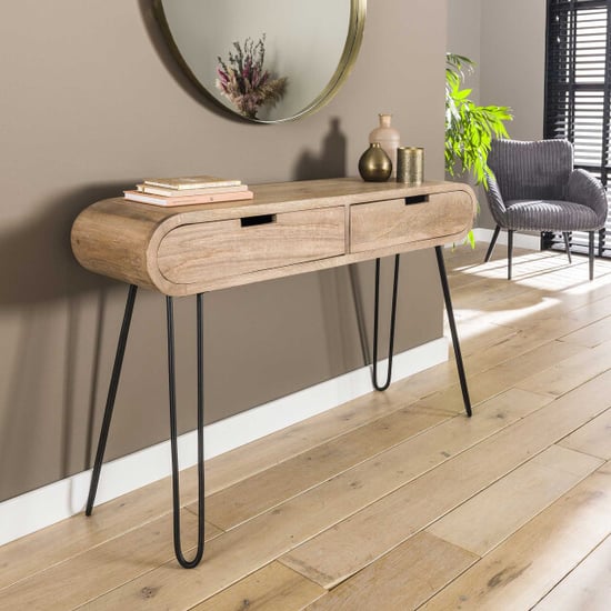Hoyz Hoyz kaptafel barrel 2 lades hout 120x30x76 - Image 1