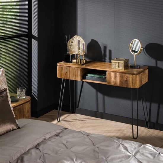 Hoyz Hoyz kaptafel wave 2 lades mangohout zandkleur - Image 1