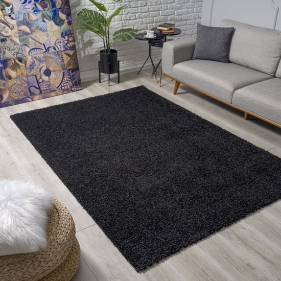 Muratap Loca shaggy vloerkleed – modern uni effen – hoogpolig & zacht- 300x300 cm - Image 1