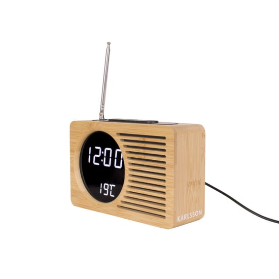 Karlsson wekker retro radio bamboo bamboe - Image 1