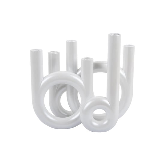 Present Time kandelaar rings large metallic white - Image 1