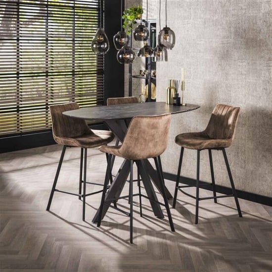 Hoyz bartafel kruisframe deens ovaal 3d bruin - Image 1