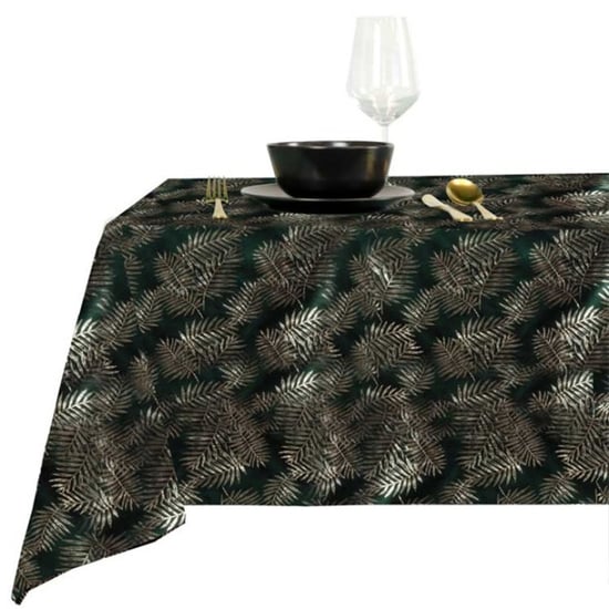 Unique Living | tafelkleed sid 150x250cm dark green - Image 1