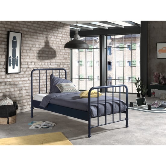 Lucevi bronxx bed 90x200cm blue denim - Image 1