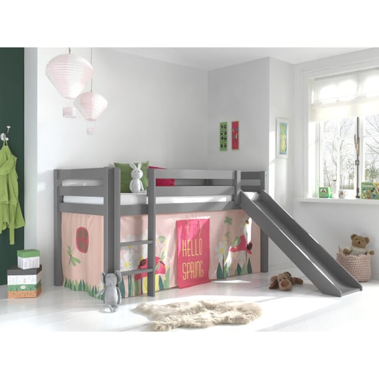 Lucevi pino halfhoogslaper h115cm met glijbaan 90 x 200 cm spring - Image 1