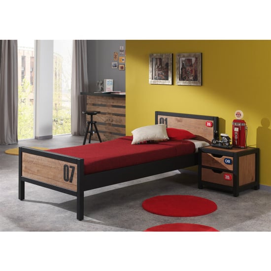 Lucevi alex bed + lattenbodem + nachtkastje - 90x200 cm - Image 1