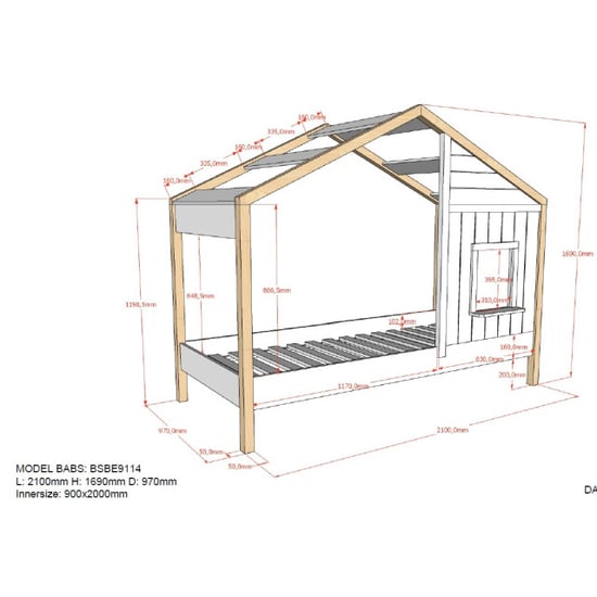Lucevi babs 91 huisbed 90 x 200 cm housebed rolbed - Image 1