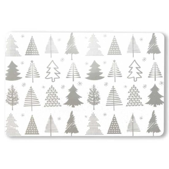 Unique Living placemat xmas tree 30x45cm silver - Image 1