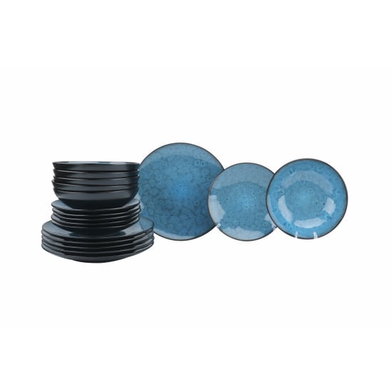 Luzzo ® oland serviesset 6 persoons 18 delig blauw - Image 1