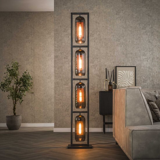 Hoyz Hoyz vloerlamp tower 4l smoke glas artic zwart - Image 1