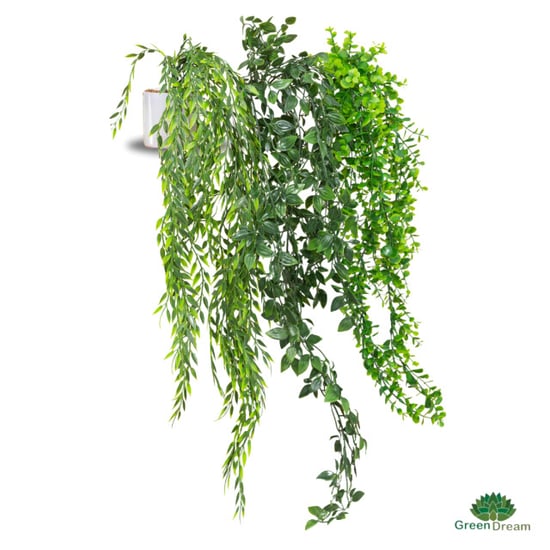 GreenDream ® 3 verschillende hangplanten kunstplanten in pot decoratief - - Image 1
