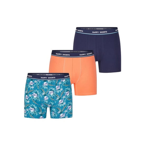 Happy Shorts Heren boxershorts trunks 3-pack blauw/groen/oranje - Image 1