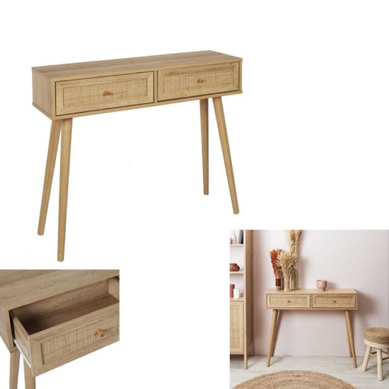 Home Deco Factory Sidetable bali met rattan voorzijde 29x100x81 cm consoletafel - - Image 1