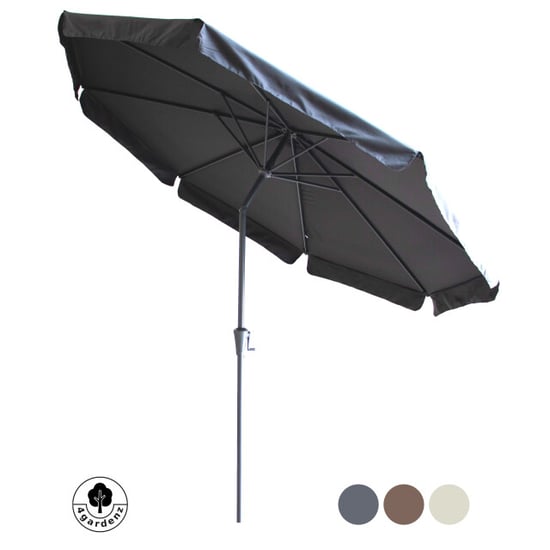 4gardenz ® parasol rond 300 cm met volant kantelbaar antraciet - Image 1
