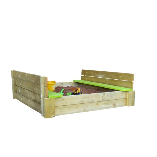 Wendi Toys ® houten zandbak met deksel 117x117x39 cm - Image 1