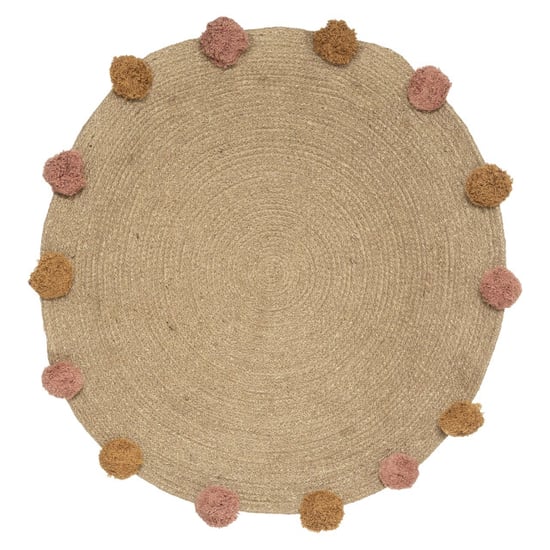 Casa di Elturo Tapijt jute pompom - Ø80 cm - Image 1