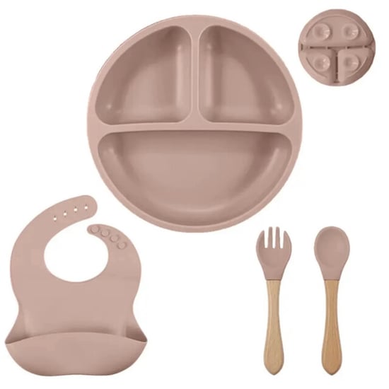 Casa di Elturo Siliconen servies set van 4 met bordje, bestek, drinkfles, slabbetje - Image 1