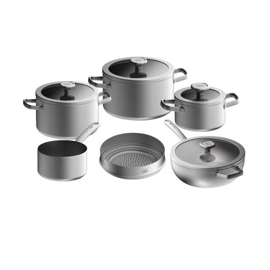 BergHOFF Leo pannenset graphite 5 delig + gratis stoominzet gerecycled rvs - Image 1