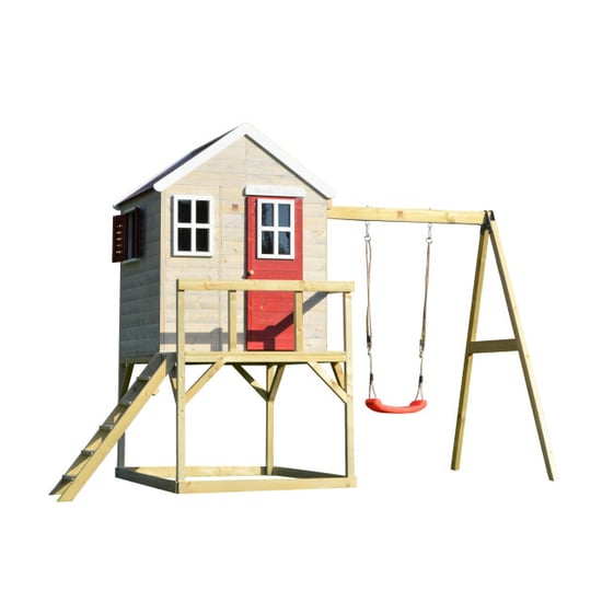 Wendi Toys Wtm23 houten paalwoning zebra met schommel 192x350x242cm - Image 1