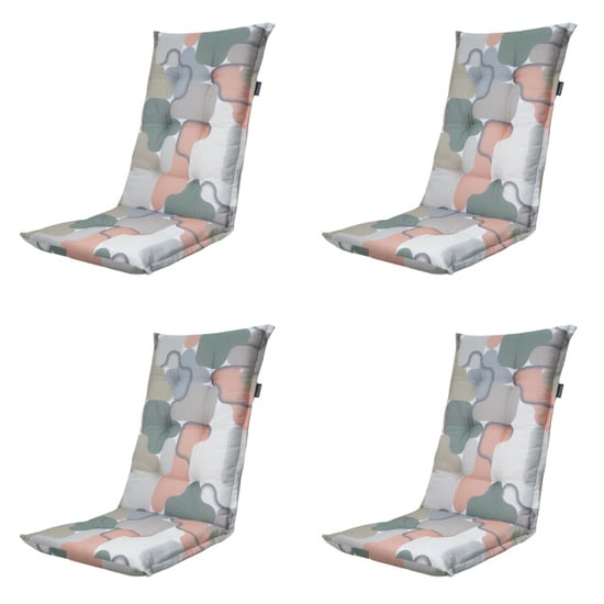 Madison tuinstoelkussen hoge rug grafi salmone ca. 123x50 cm set van 4 - Image 1