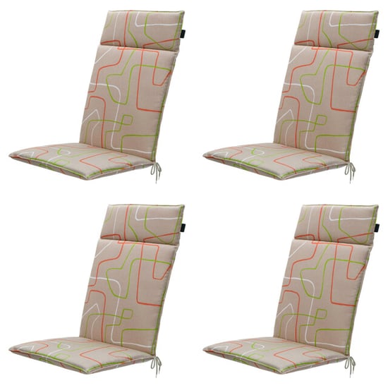 Madison tuinstoelkussen hoge rug joah terra ca. 120x50 cm set van 4 - Image 1