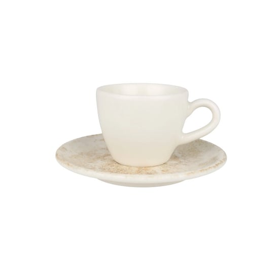 Bonna Espresso kopjes & schotel nacrous porselein set van 6 - Image 1