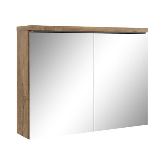 Badplaats Badkamerkast paso 80 x 20 x 60 cm bruin spiegelkast badkamer - Image 1