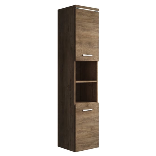 Badplaats Badkamerkast paso 35 x 35 x 160 cm bruin hangende kolomkast - Image 1
