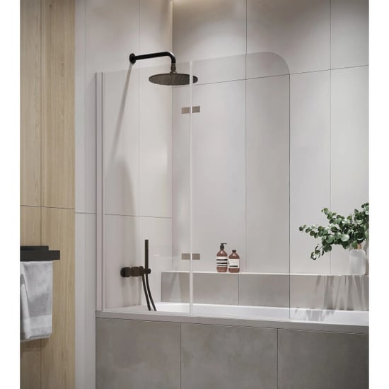 Badplaats Badwand austin 100 x 140 cm chroom badscherm draaibaar 5 mm dik - - Image 1