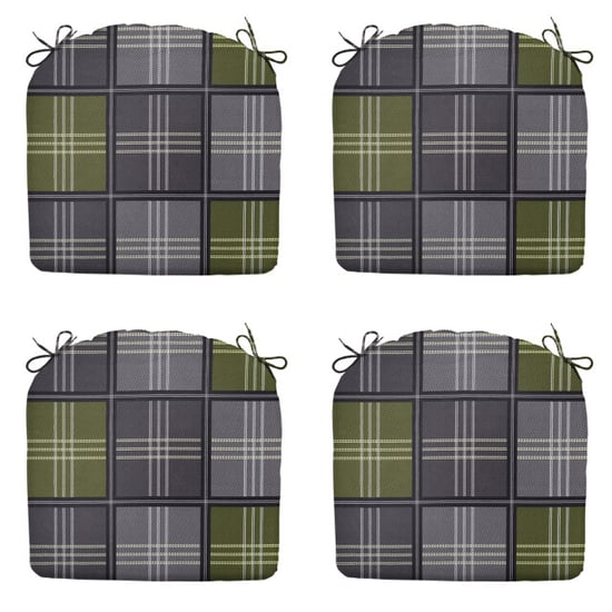 Madison zitkussen patchy olive ca. 46x48 cm set van 4 - Image 1