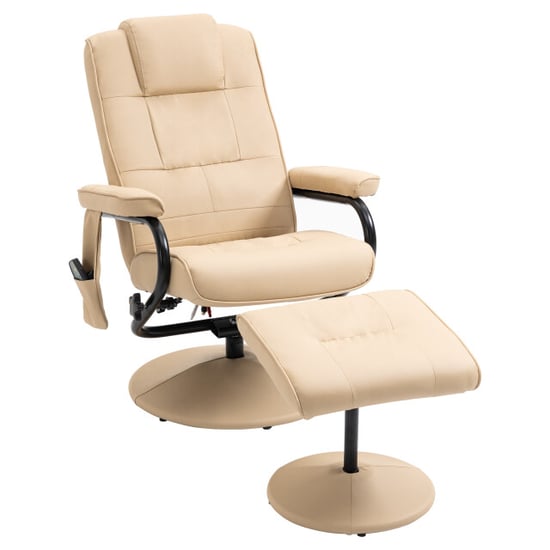4goodz Relaxfauteuil met massagestoel met voetenbank kunstleer - - Image 1