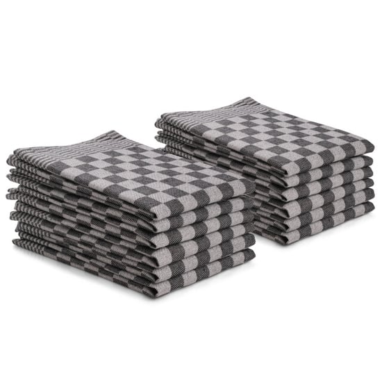 DoubleDry Theedoeken set 12 stuks 50x70 cm 100% katoen blokpatroon - - Image 1