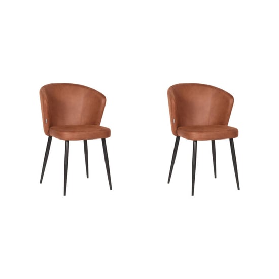 Label51 eetkamerstoel wave 58x60x85cm cognac set van 2 - Image 1