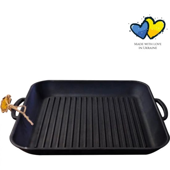 Maysternya Vierkante gietijzeren grillplaat 35 x 35 x 4 cm zwart - Image 1