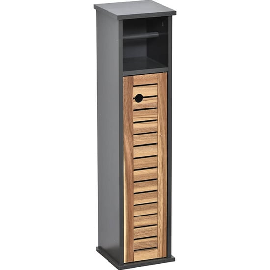 4goodz Toiletrolhouder met toiletroldispenser acaciahout- 18x18x75 cm - Image 1